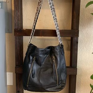 Black leather purse